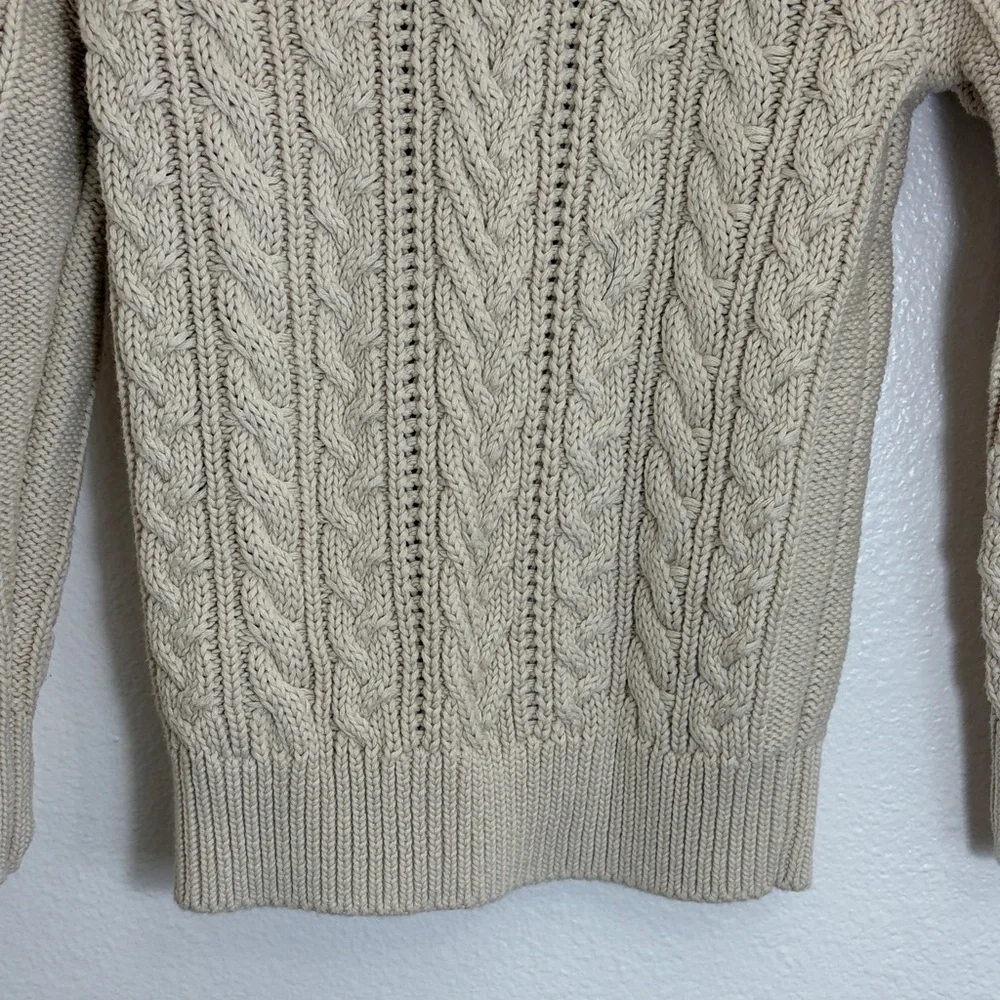 Gap Kids Cream Cable Knit Mock Neck Sweater
